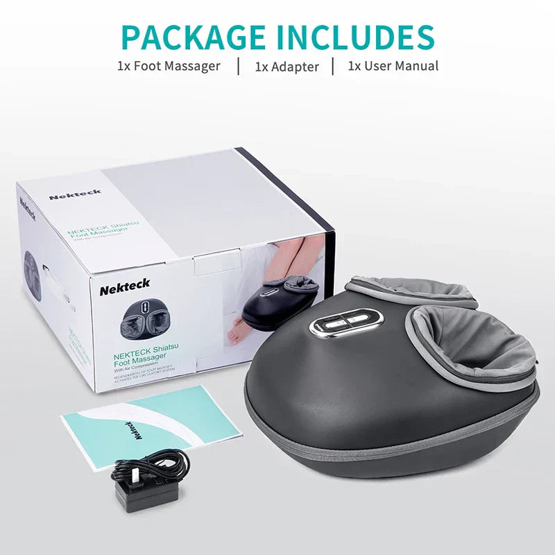 Shiatsu Foot Massager – Deep Knead with Heat & Air Compression