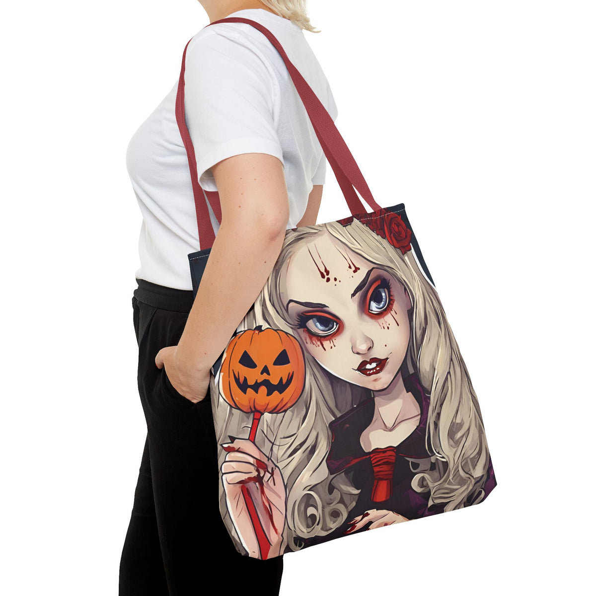 Spooky Woman Halloween Tote Bag