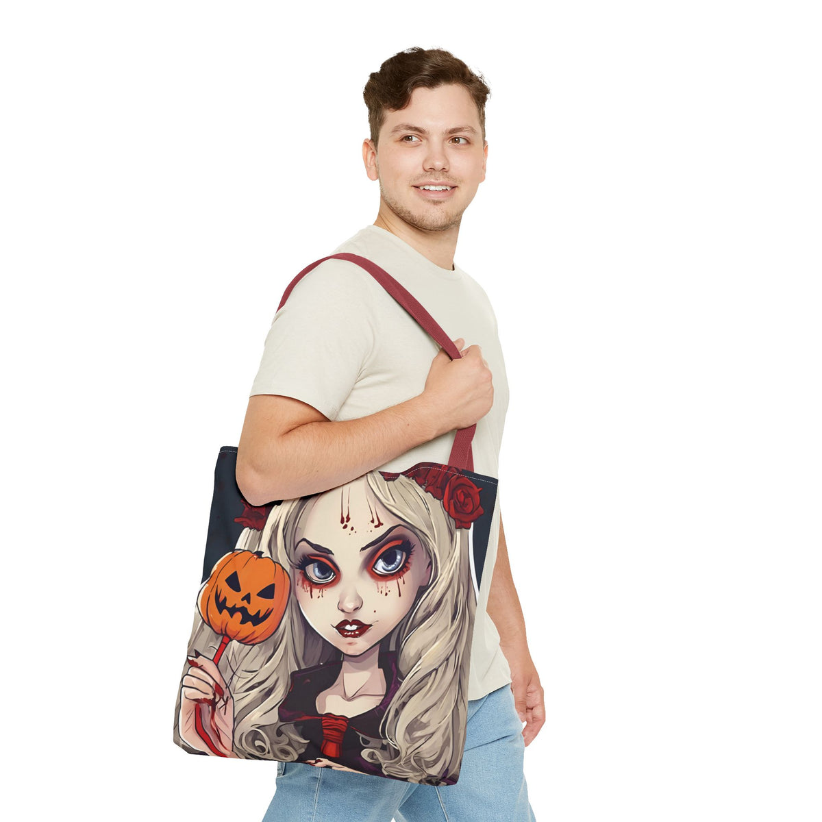 Spooky Woman Halloween Tote Bag