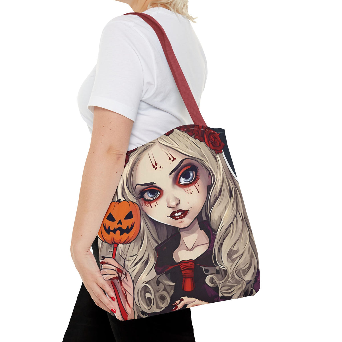 Spooky Woman Halloween Tote Bag