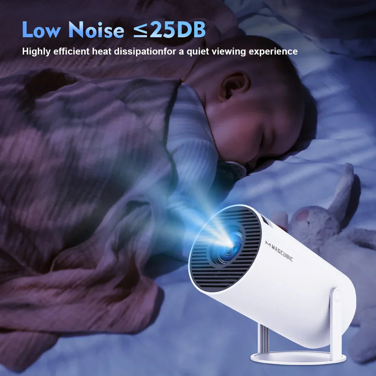 4K Android Projector – HY300 Pro with WiFi6, 260ANSI, BT5.0, and Home Theater Quality