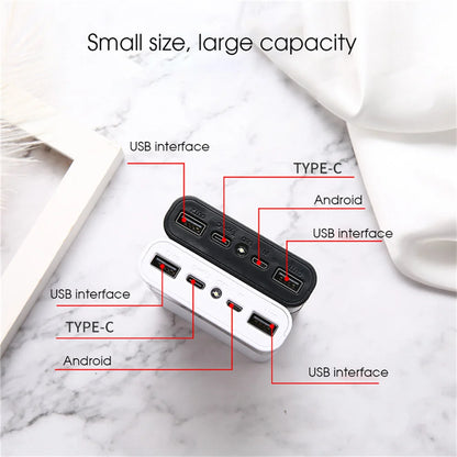DIY 4*18650 Battery Power Bank A.O Case Charge Storage Box 5V Dual USB Type C For Smart Phone