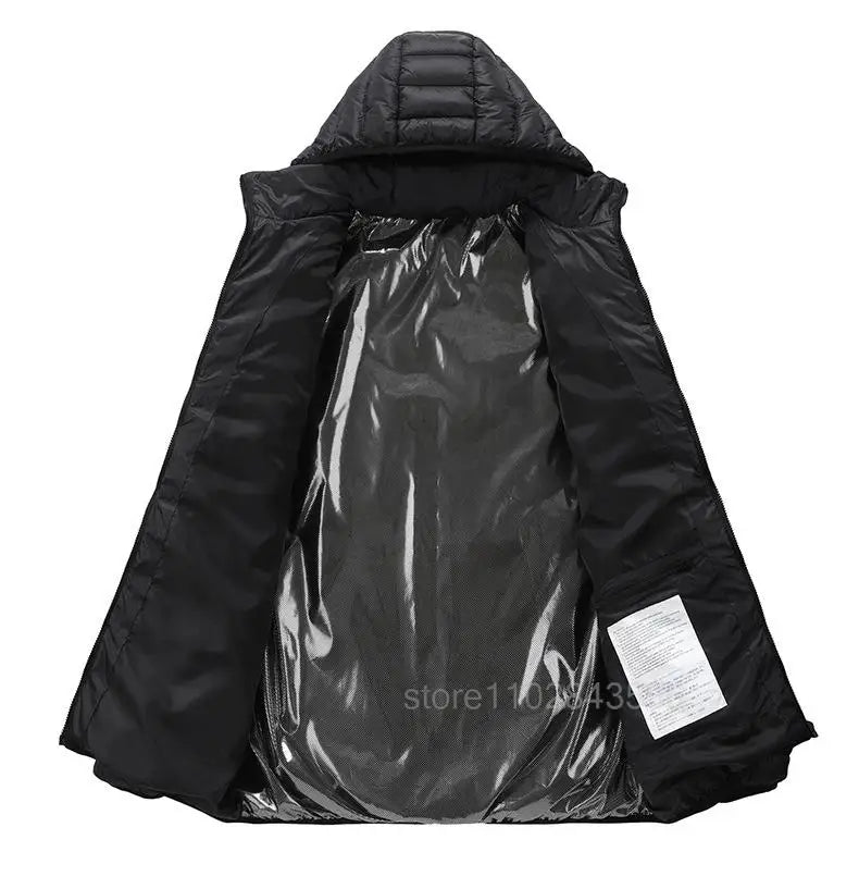 Men Heated Jacket USB Electric Heated Coat - Hunting Hiking Camping Outdoor Skiing (Power Source Sold Separately)
