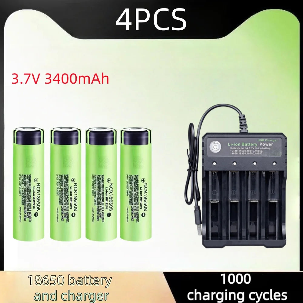 Panasonic 18650 A.O Rechargeable Batteries - 3400mAh High-Capacity for Heated Apparel