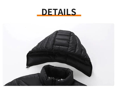 Men Heated Jacket USB Electric Heated Coat - Hunting Hiking Camping Outdoor Skiing (Power Source Sold Separately)
