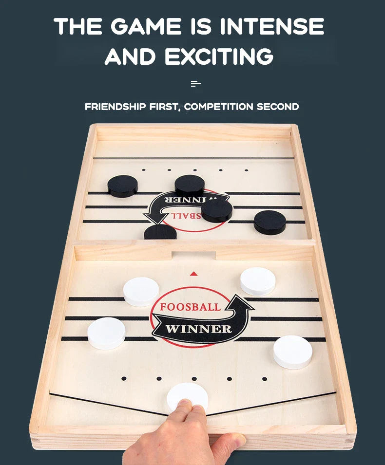 Fast Sling Puck Game – Wooden Table Battle for Kids & Parents