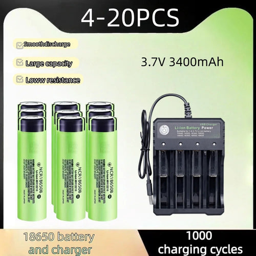 Panasonic 18650 A.O Rechargeable Batteries - 3400mAh High-Capacity for Heated Apparel