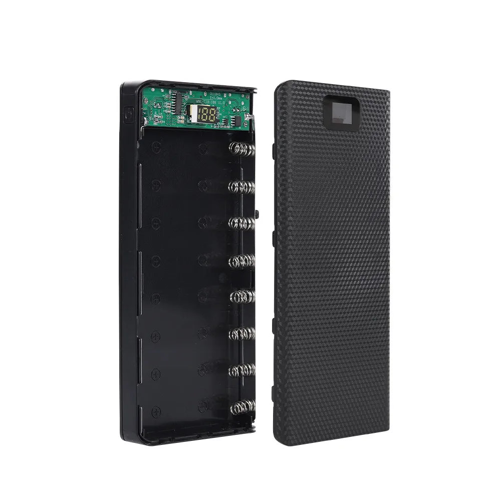 DIY 8*18650 Battery Power Bank A.O Case Charge Storage Box 5V Dual USB Type C Battery Holder Box PD QC3.0 Fast Charge For SmartPhone