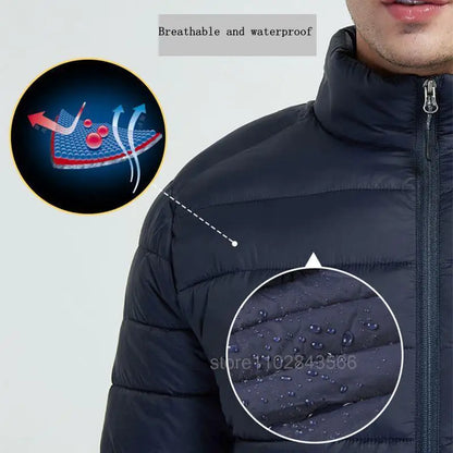 Men Heated Jacket USB Electric Heated Coat - Hunting Hiking Camping Outdoor Skiing (Power Source Sold Separately)