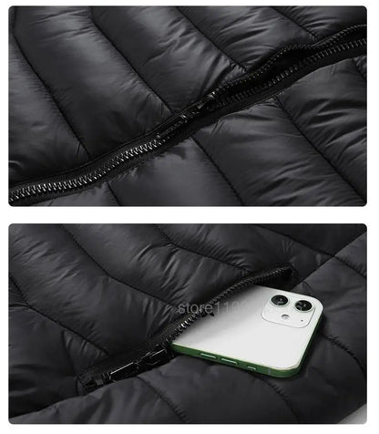 Men Heated Jacket USB Electric Heated Coat - Hunting Hiking Camping Outdoor Skiing (Power Source Sold Separately)