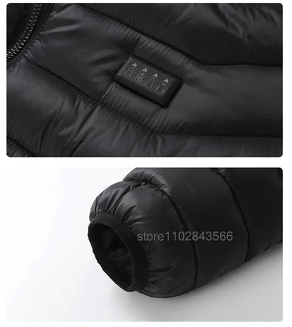 Men Heated Jacket USB Electric Heated Coat - Hunting Hiking Camping Outdoor Skiing (Power Source Sold Separately)