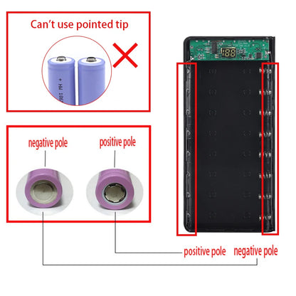 DIY 8*18650 Battery Power Bank A.O Case Charge Storage Box 5V Dual USB Type C Battery Holder Box PD QC3.0 Fast Charge For SmartPhone