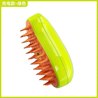 3-in-1 Electric Pet Grooming Steam Brush – Massage, Shedding & Spraying Tool