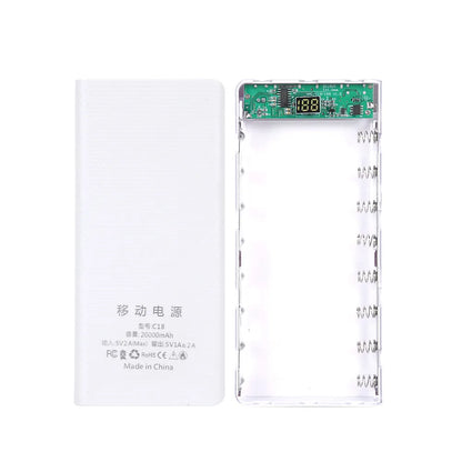 DIY 8*18650 Battery Power Bank A.O Case Charge Storage Box 5V Dual USB Type C Battery Holder Box PD QC3.0 Fast Charge For SmartPhone