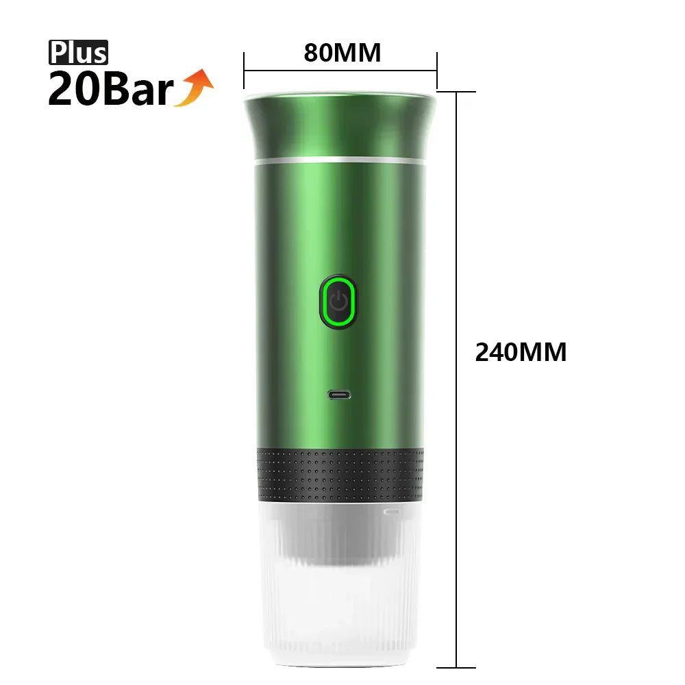 Wireless Electric Portable Espresso Coffee Machine – 3-in-1 for Car, Home & Camping